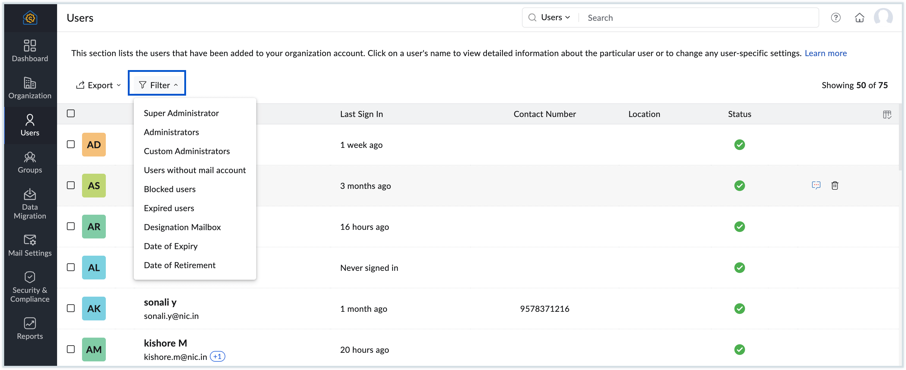 Filter options Filter options