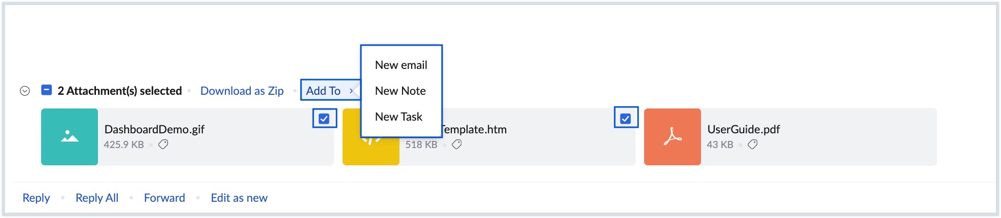 Multiple Attachments add to option Multiple Attachments add to option